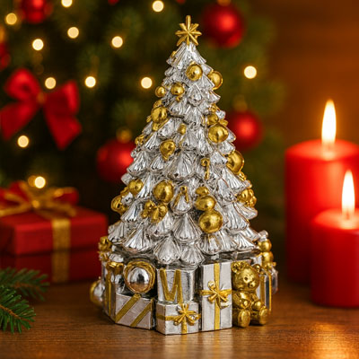 Cornici in argento: Carillon Natalizio Albero Di Natale h.25 Argento e Oro